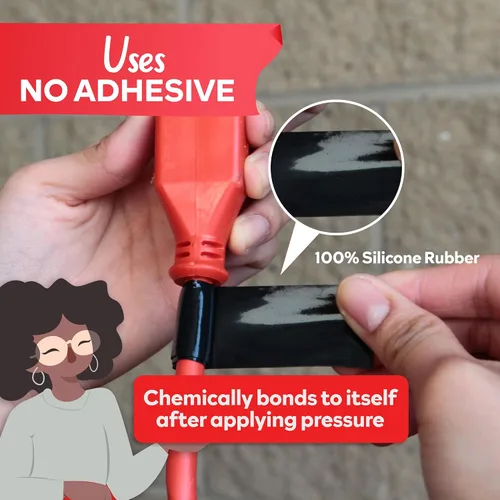 Vista 7 de XFasten - Cinta de silicona autofusible de 1 pulgada x 10 pies, de fontanería, cinta impermeable de sellado de fugas, goma gruesa para tuberías