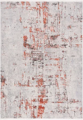 Vista 16 de SAFAVIEH Shivan Collection - Alfombra decorativa de 2 pies 2 pulgadas x 4 pies, gris y dorado, diseño abstracto moderno, no desprende pelusa
