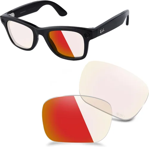 Vista 18 de ANSI Z87.1 Replacement Lens for Ray-Ban Meta Wayfarer Gen1&2&3 Al Glasses Negro ónice