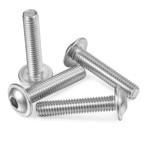 Vista 3 de Tornillos de cabeza de botón con brida M3-0.5 × 6MM 304 Stainlss acero 18-8 totalmente roscados, pernos Allen Socket Drive, 100