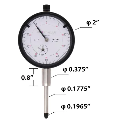 Vista 4 de Clockwise Tools Indicador de dial, DICR-0105 0-1 pulgada