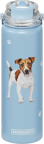 Vista 9 de SERENGETI Botella de Agua de 24 Oz de Acero Inoxidable con Tapa a Prueba de Derrames - Termo de agua de doble pared con aislamiento al vacío PERRO