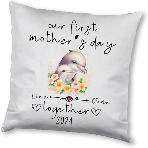 Vista 11 de Delfín del Día de la Madre, funda de almohada personalizada para el hogar, regalo para mamá, abuela, para ella