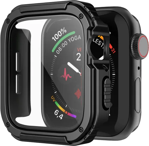Vista 12 de Recoppa para Funda Resistente Apple Watch 38mm Series 3/2/1 con Protector de Pantalla, Cubierta Protectora a Prueba de Caídas Grado Militar Quattro