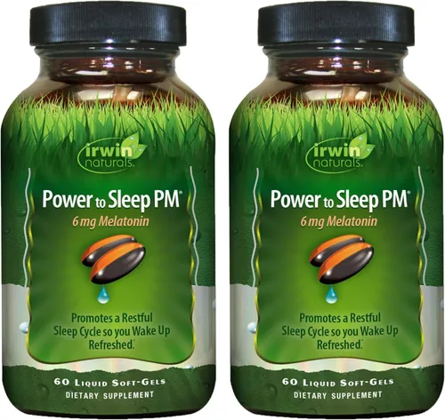 Vista 9 de Irwin Naturals Power to Sleep PM – 6 mg de melatonina, GABA, Ashwagandha, raíz de valeriana y L-teanina suplementos para hombres y mujeres – Apoya