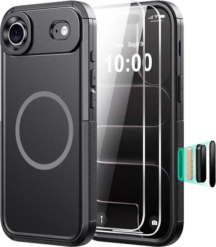 Vista 35 de Diverbox Funda para iPhone 13 [compatible con MagSafe] [con protector de pantalla] [a prueba de golpes] [a prueba de caídas] Funda de protección