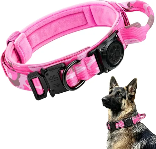 Vista 10 de IP68 - Collar táctico impermeable para perro Airtag con asa, negro