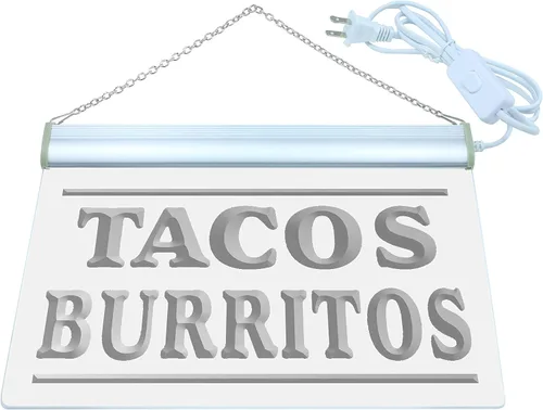 Vista 2 de ADVPRO J085-b Tacos Burritos Suministro Display LED Light Sign