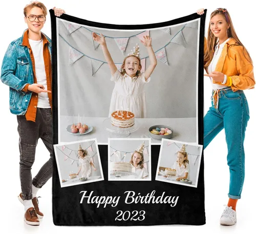 Vista 21 de Printwoo Mantas personalizadas con foto, manta de fotos personalizada, mantas personalizadas con imagen, regalos personalizados para mujeres