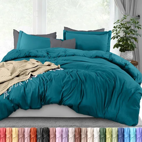 Vista 58 de Utopia Bedding Juego de funda de edredón tamaño individual - 2 piezas con cierre de cremallera - 1 funda de edredón 68X90 pulgadas y 1 funda de Beige