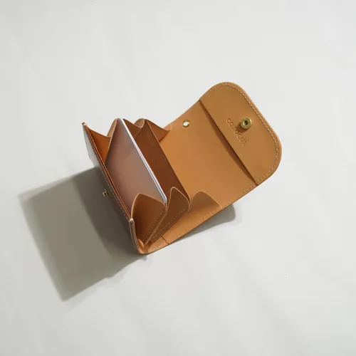 Vista 8 de Cartera pequeña para hombres y mujeres minimalista delgado tarjetero monedero hecho en Kioto, Japón, Naranja, Teñido degradado