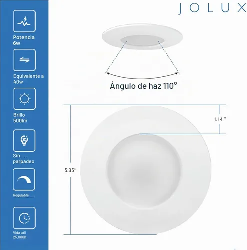 Vista 7 de Jolux 4 "5CCT LED ajustable puede luz retrofit iluminación empotrada 6 W = 40 W, 500 LM, 5CCT 2700K-5000K, luz descendente de reacondicionamiento