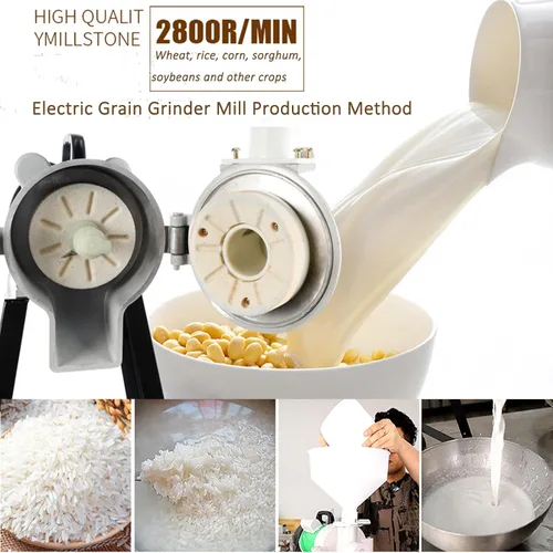 Vista 4 de LOYALHEARTDY Máquina eléctrica de la amoladora de maíz, 110V 2200W molino de grano de arroz grano de maíz café molino de alimentación de trigo