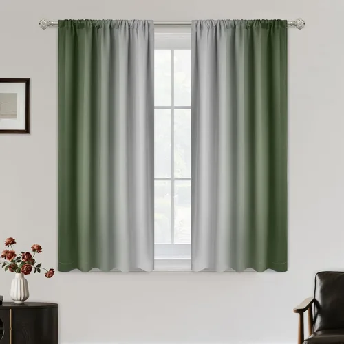 Vista 38 de SimpleHome Cortinas Pequeñas Negras Impermeables con Bolsillo para Barra Suave para Cocina, Cortinas Impermeables con Bolsillo para Barra