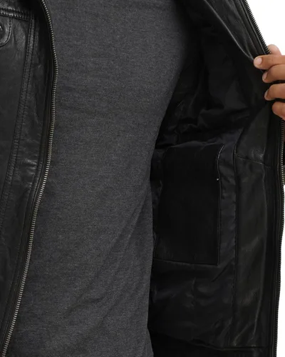 Vista 20 de Blingsoul Real Lambskin Leather Jacket Men - Chaquetas de cuero para Hombres