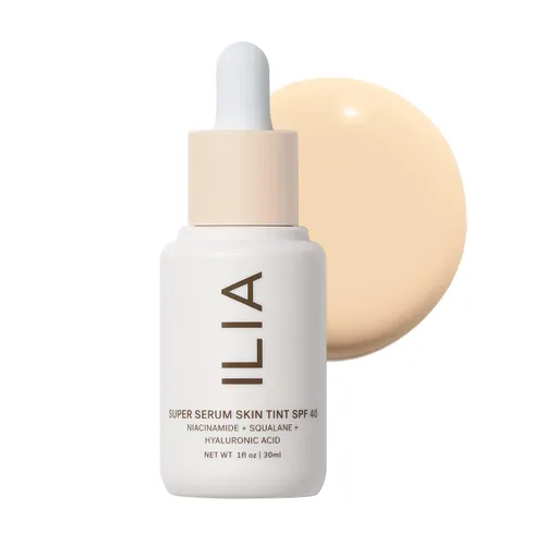 Vista 8 de ILIA - Tinte de piel Super Serum SPF 40 Sin comedogénesis, vegano, ligero para ayudar contra la luz azul, + contaminación mientras hidrata, Balos