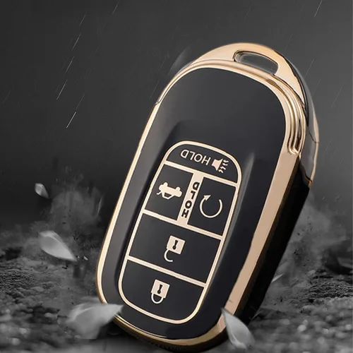 Vista 4 de Funda para llavero de coche para Honda 2022 2023 2024 2025 Civic CR-V XR-V con pulsera brillante con cuentas de silicona y llavero de diamante