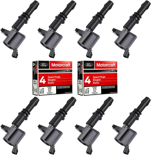 Vista 10 de MAS Paquete de 8 bobinas de encendido y bujías iridio 2005-2008 compatibles con Ford Expedition Explorer F150 F250 F350 F550 Super Duty Navigator
