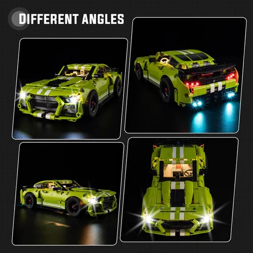 Vista 5 de Kyglaring Kit de luces LED compatible con Lego Mustang Shelby GT500 Technic 42138 bloques de construcción de automóvil, accesorios de iluminación