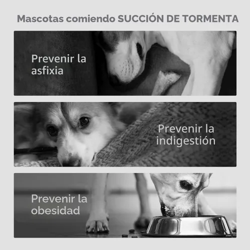 Vista 8 de Lesipee Tazón de Alimentación Lenta para Perros Grandes y Pequeños, Tazón de Comida para Perros Tipo Rompecabezas Anti-Asfixia con Base Gris