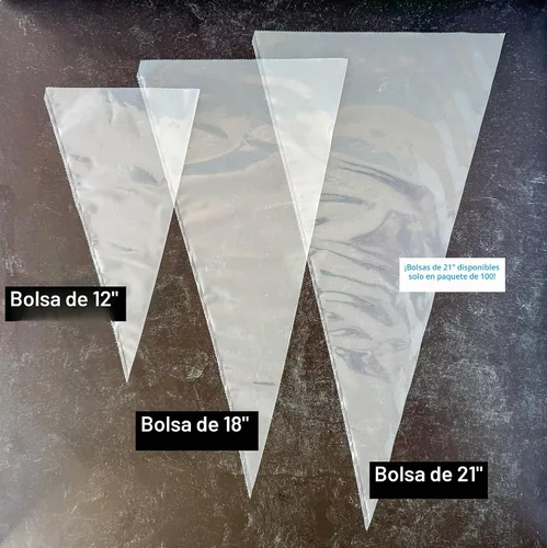 Vista 2 de Ateco - Bolsas de 12 pulgadas de plástico desechables para tubería y decoración de pasteles con NuPlastiQ, paquete de 24, transparentes