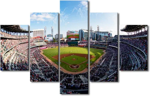 Vista 34 de Arte para pared, lienzo para estadio deportivo, arte para pared, diseño de campo de Wrigley en Chicago, pinturas de Chicago, impresiones sobre