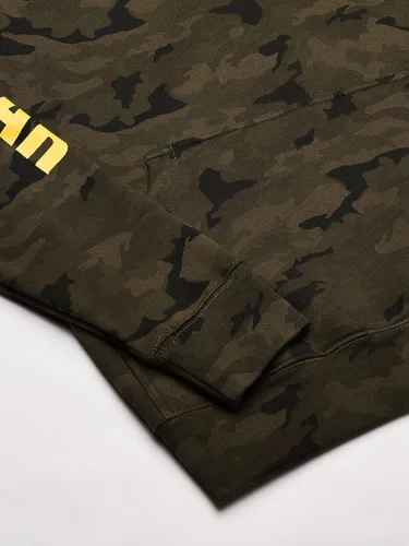 Vista 3 de Caterpillar Sudaderas con capucha para hombre con logotipo de CAT en el pecho y la manga con gestión de cables S3, Estilo Night camo