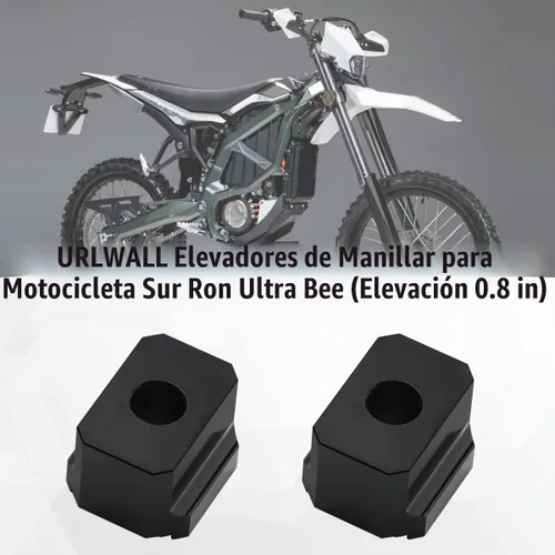 Vista 2 de Elevadores de manillar de motocicleta para Sur Ron Ultra Bee, bloque de almohadillas de elevación de manillar CNC de aluminio para bicicleta