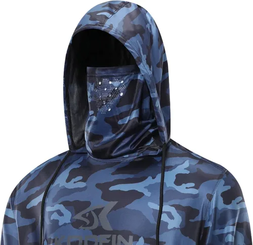 Vista 2 de Performance - Camiseta de pesca con capucha de manga larga con capucha y protección solar