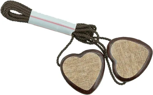Vista 3 de Catholica Shop Escapularios de madera con cordón marrón con medallas Sagrado Corazón de Jesús y Nuestra Señora del Monte Carmelo. Escapularios