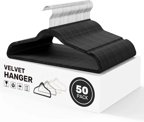 Vista 17 de HealSmart Perchas de plástico, paquete de 30 perchas de ropa que ahorran espacio, perchas duraderas y ligeras para abrigos, vestidos, camisas, Negro
