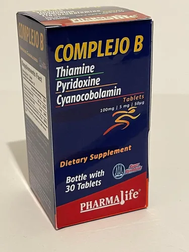 Vista 2 de Complejo B (complejo B) – Vitamina B1, B6, B12 tabletas – Suplemento dietético – 30 tabletas – 1 mes de suministro