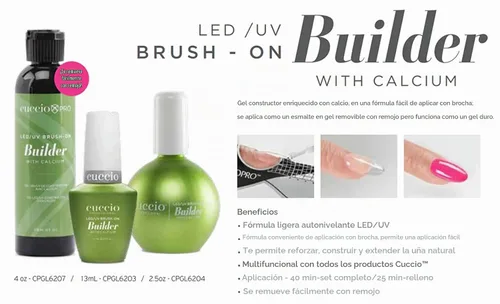 Vista 3 de Cuccio Pro - Gel constructor con brocha LED-UV con calcio para mujeres, esmalte de uñas de 2.5 onzas (paquete de 1)