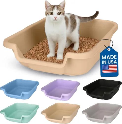 Vista 28 de KittyGoHere - Caja de arena para gatos mayores con cuchara, arena de playa