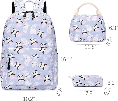 Vista 6 de Ecodudo - Morral ligero para niños y niñas, lindas mochilas escolares con lonchera
