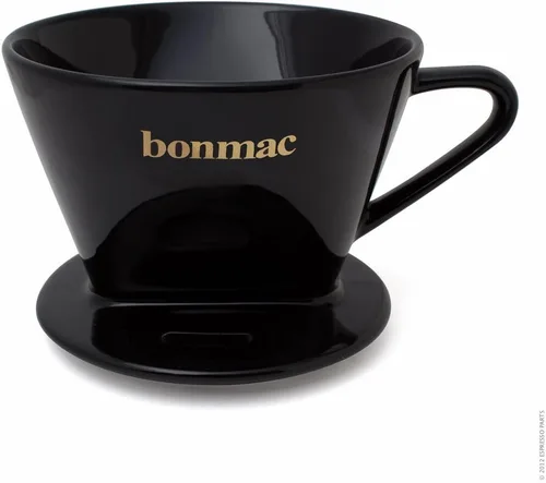 Vista 2 de BONMAC CD-2B - Gotero de café negro #813004 con cuchara principal para 2-4 tazas