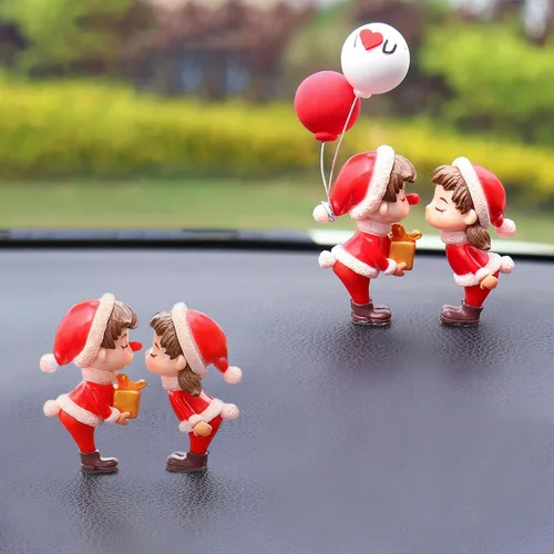 Vista 9 de Lindos adornos para parejas, decoración de automóvil, decoración de automóvil para pareja, figuras de acción de caricaturas para parejas, accesorios