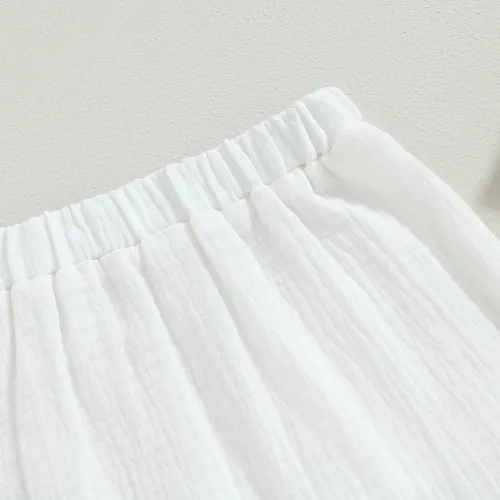 Vista 5 de Pantalones deportivos de algodón y lino para bebés, niños y niñas, elásticos, básicos, pantalones largos con harén, ropa de otoño