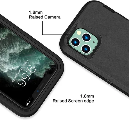 Vista 2 de MXX Funda resistente hecha para iPhone 11 Pro Max (no incluye protector de pantalla) 3 capas de protección de cuerpo completo a prueba de golpes