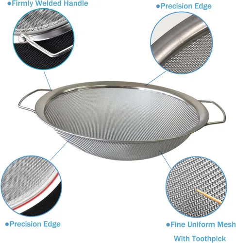 Vista 5 de Paquete de 2 coladores de pintura de malla fina de acero inoxidable para cubos de 5 galones, filtro de impurezas y protege la pistola rociadora
