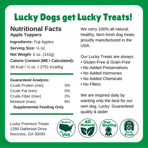 Vista 6 de Lucky Premium - Gránulos de manzana para perros, hechos con cecina de manzana Fuji real, condimento para añadir sabor a cada comida (5 onzas)