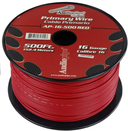 Vista 3 de Cable primario remoto para el hogar de 16 GA 500 pies Red Audiopipe Car Audio Home