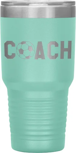 Vista 15 de Vaso de entrenador de fútbol, regalo de entrenador de fútbol, 30 onzas, con aislamiento, grabado de acero inoxidable, color negro