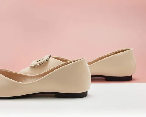 Vista 3 de C.Paravano Zapatos planos de punta puntiaguda para mujer, zapatos planos de cuero para mujer, zapatos planos de cuero para mujer, zapatos casuales