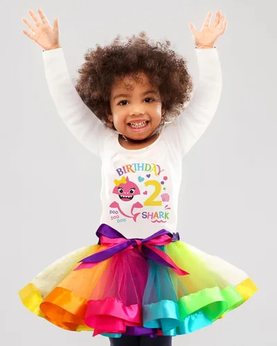 Vista 6 de Luke and Lulu Traje de cumpleaños para niña, diseño de tiburón - 2º cumpleaños niña