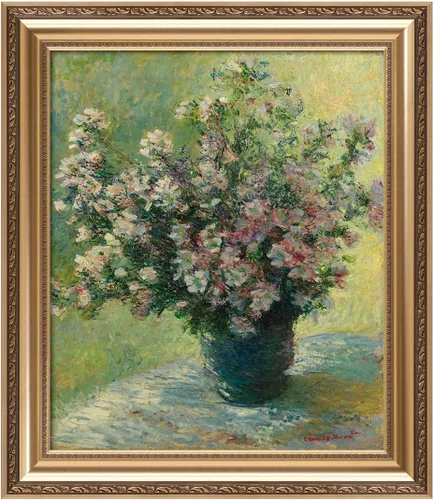 Vista 9 de IPIC - Reproducción artística de los lirios de agua de Claude Monet 1906, impresiones giclée coinciden con el marco dorado clásico, arte de pared