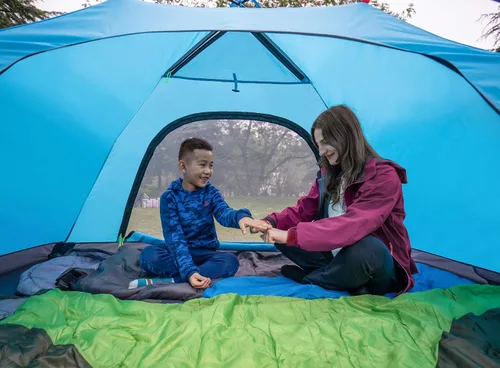 Vista 3 de KAZOO Tienda de campaña para 2/4 personas al aire libre impermeable para la familia, tiendas grandes para 2/4 personas, fácil instalación, tienda