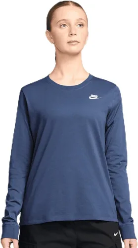 Vista 23 de Nike Sportswear Club - Camiseta de manga larga para mujer Negro/Blanco