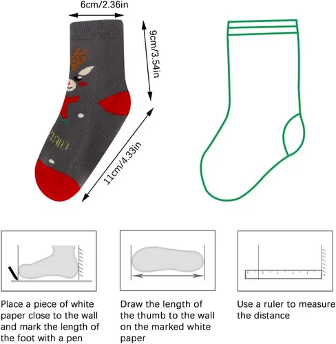 Vista 4 de UOIXPUHUO 5 pares de calcetines de Navidad calcetines de algodón cálidos de invierno para niños pequeños Rojo