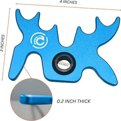 Vista 2 de Cabeza Deslizante Portátil de Puente de Alce de Aluminio para Taco de Billar Azul